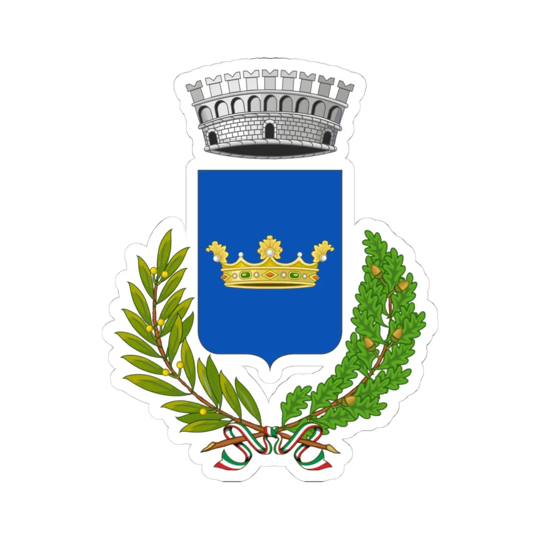 Tambre-Stemma (Italy) (Coat of Arms) STICKER Vinyl Kiss-Cut Decal 4 Inch White - The Sticker Space