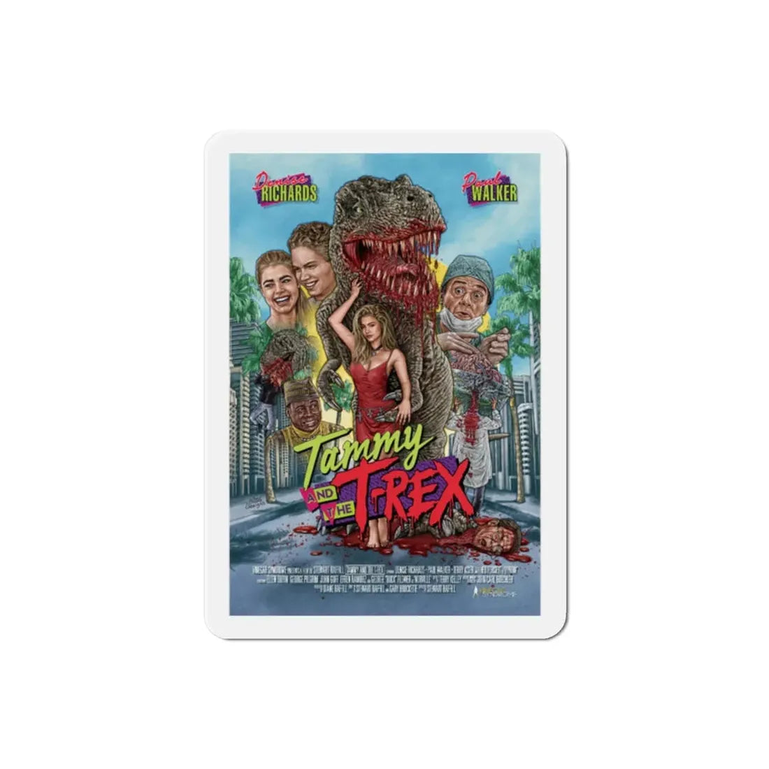 Tammy and the T Rex 1994 Movie Poster Refrigerator Magnet 2 Inch - The Sticker Space