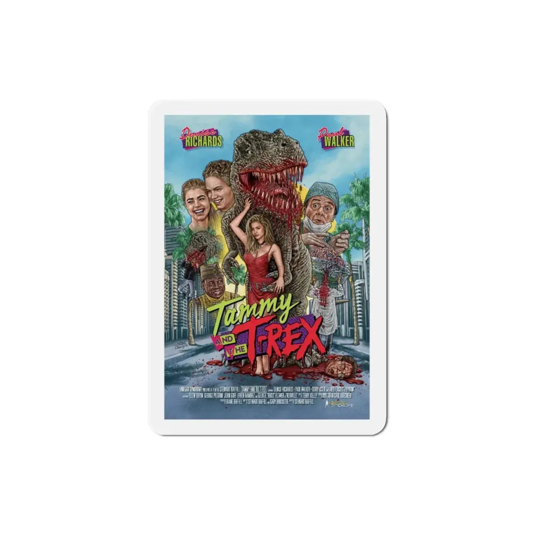 Tammy and the T Rex 1994 Movie Poster Refrigerator Magnet 3 Inch - The Sticker Space