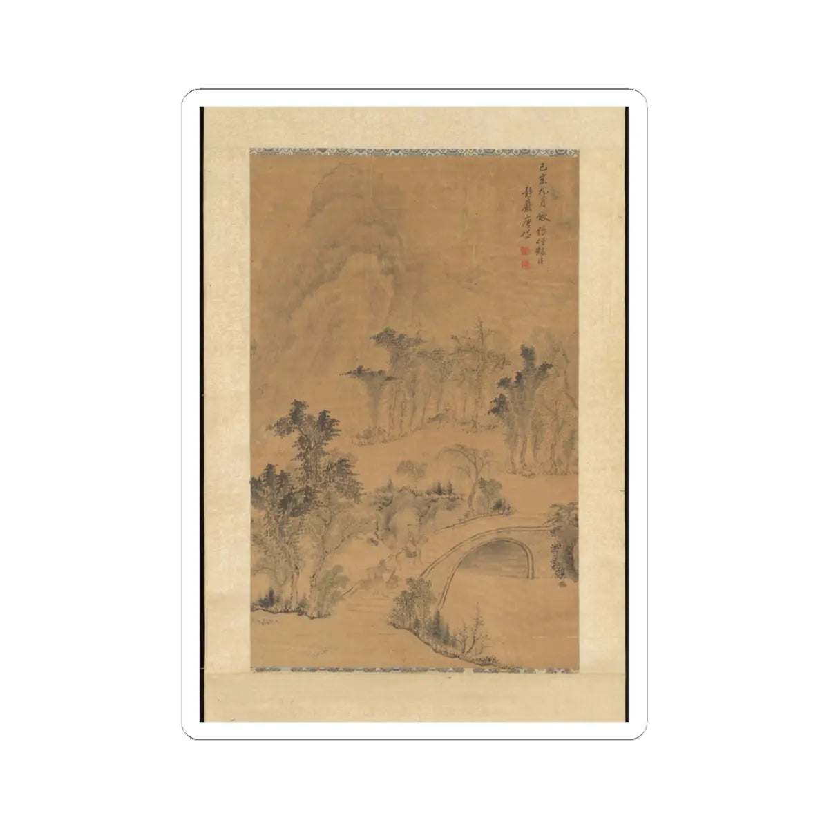 Tang Dai - Landscape after Zhang Sengyu - dated 1779 v1 - STICKER Vinyl Kiss-Cut Decal