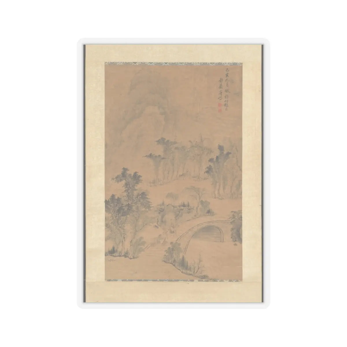 Tang Dai - Landscape after Zhang Sengyu - dated 1779 v1 - STICKER Vinyl Kiss-Cut Decal