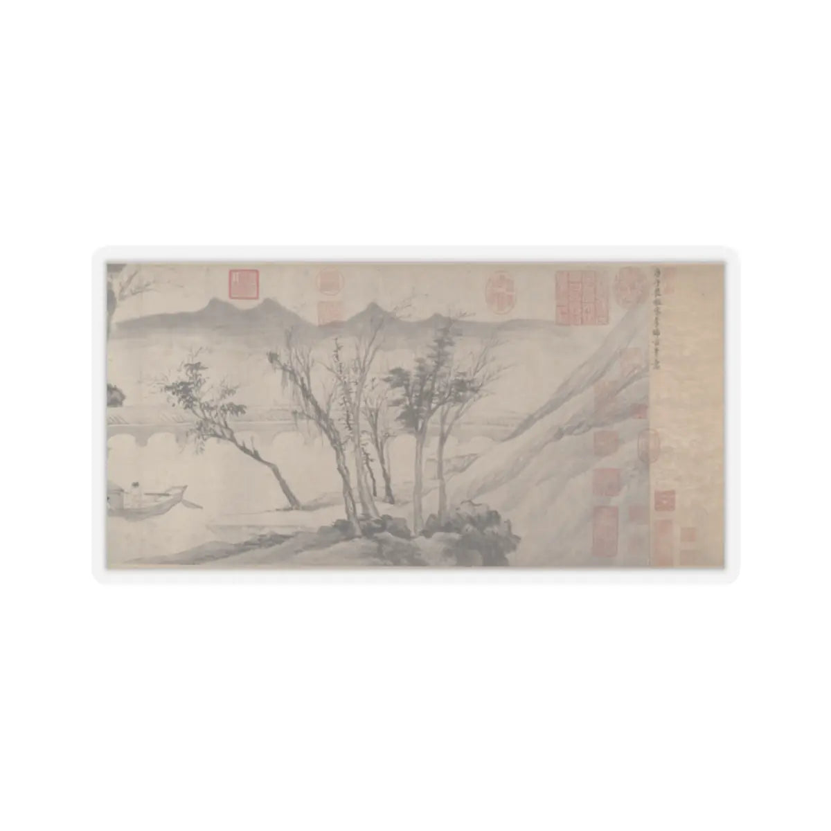 Tang Yin - Farewell at the Bridge of the Hanging Rainbow - datable to 1508 v1 - STICKER Vinyl Kiss-Cut Decal