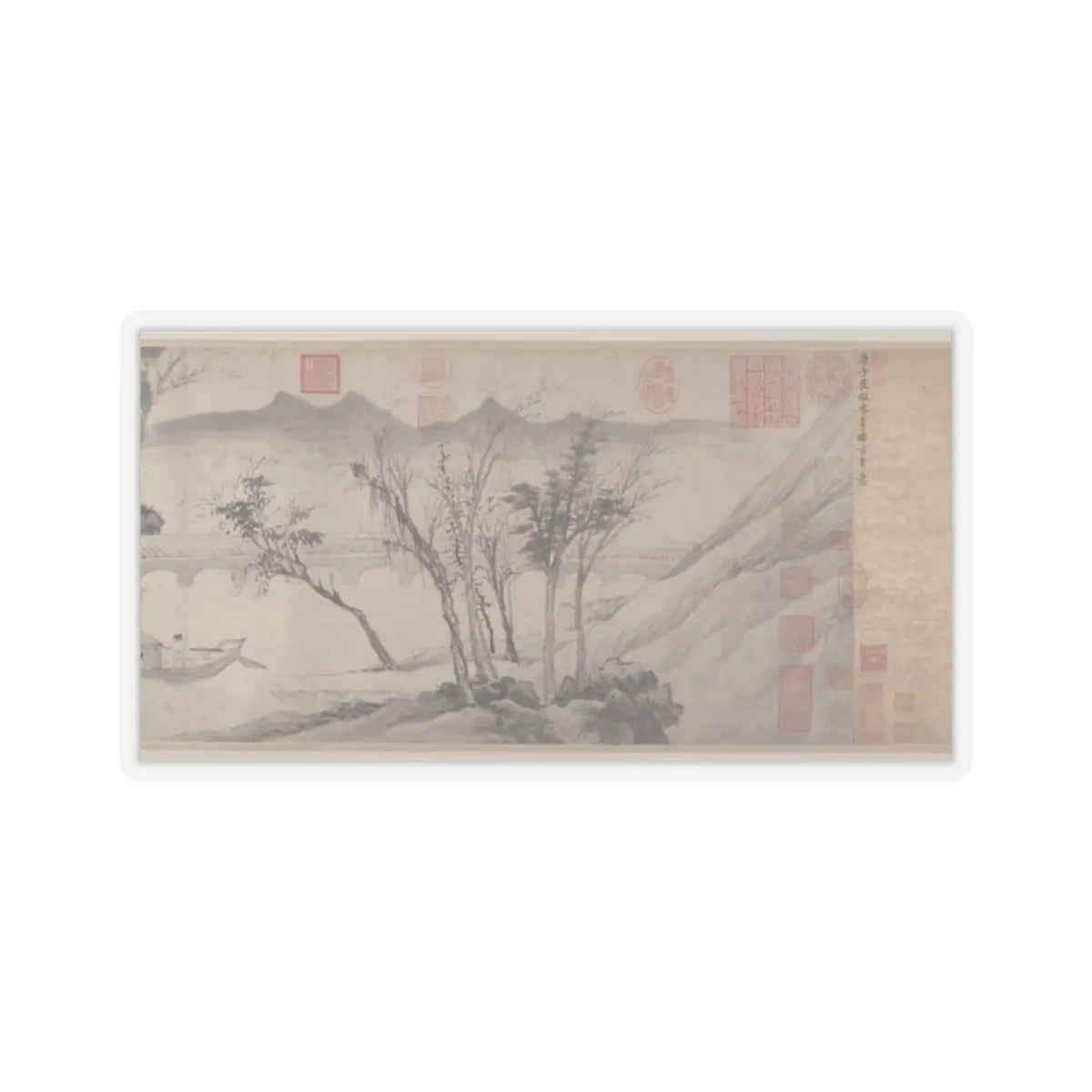 Tang Yin - Farewell at the Bridge of the Hanging Rainbow - datable to 1508 v6 - STICKER Vinyl Kiss-Cut Decal
