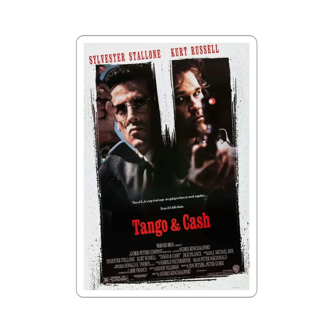 Tango & Cash 1989 Movie Poster STICKER Vinyl Die-Cut Decal 4 Inch - The Sticker Space