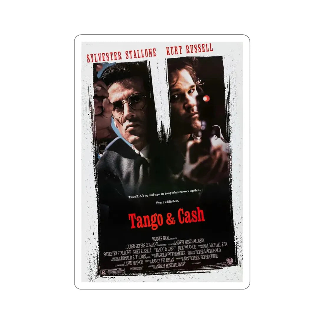 Tango & Cash 1989 Movie Poster STICKER Vinyl Die-Cut Decal 6 Inch - The Sticker Space