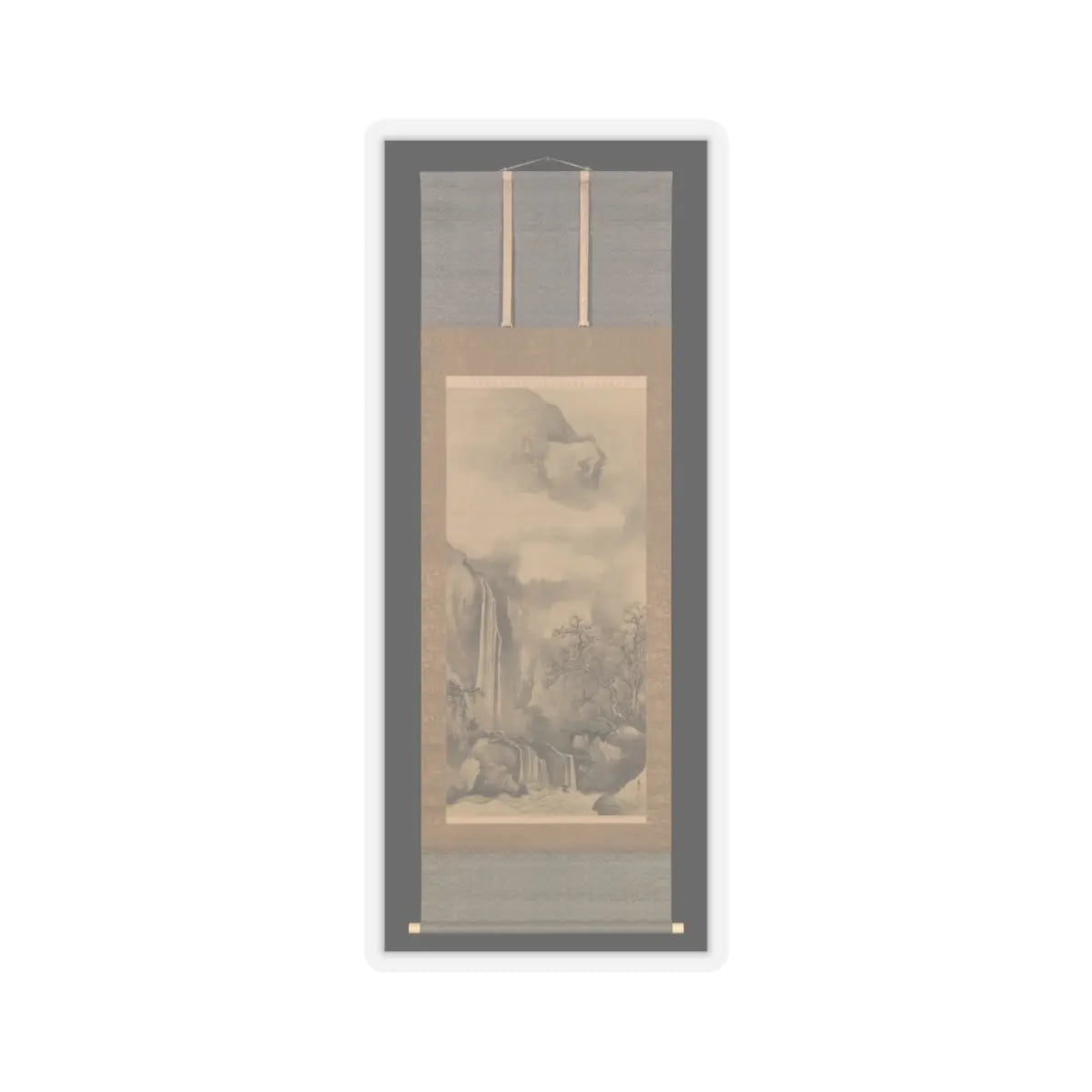 Tani Bunchō - Landscape with Waterfall - 1828 v2 - STICKER Vinyl Kiss-Cut Decal