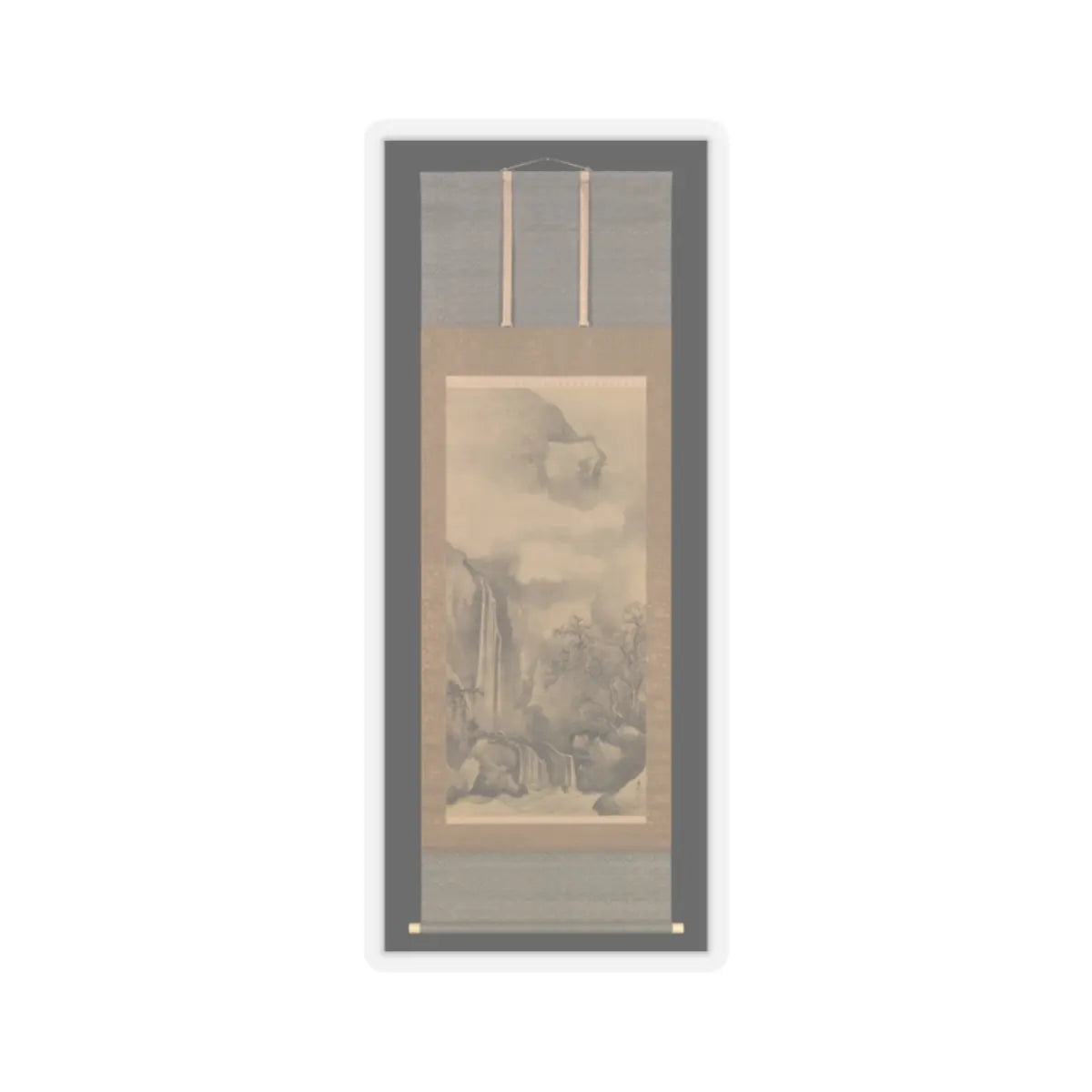 Tani Bunchō - Landscape with Waterfall - 1828 v2 - STICKER Vinyl Kiss-Cut Decal