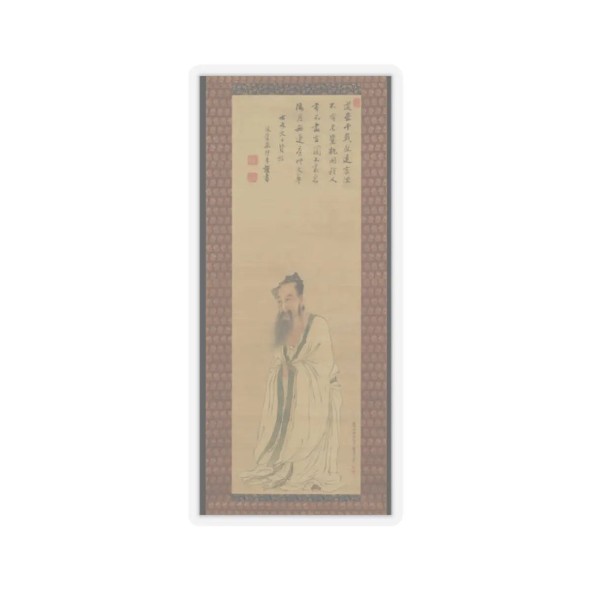 Tani Bunchō - Portrait of Zhu Xi - 1796 v1 - STICKER Vinyl Kiss-Cut Decal