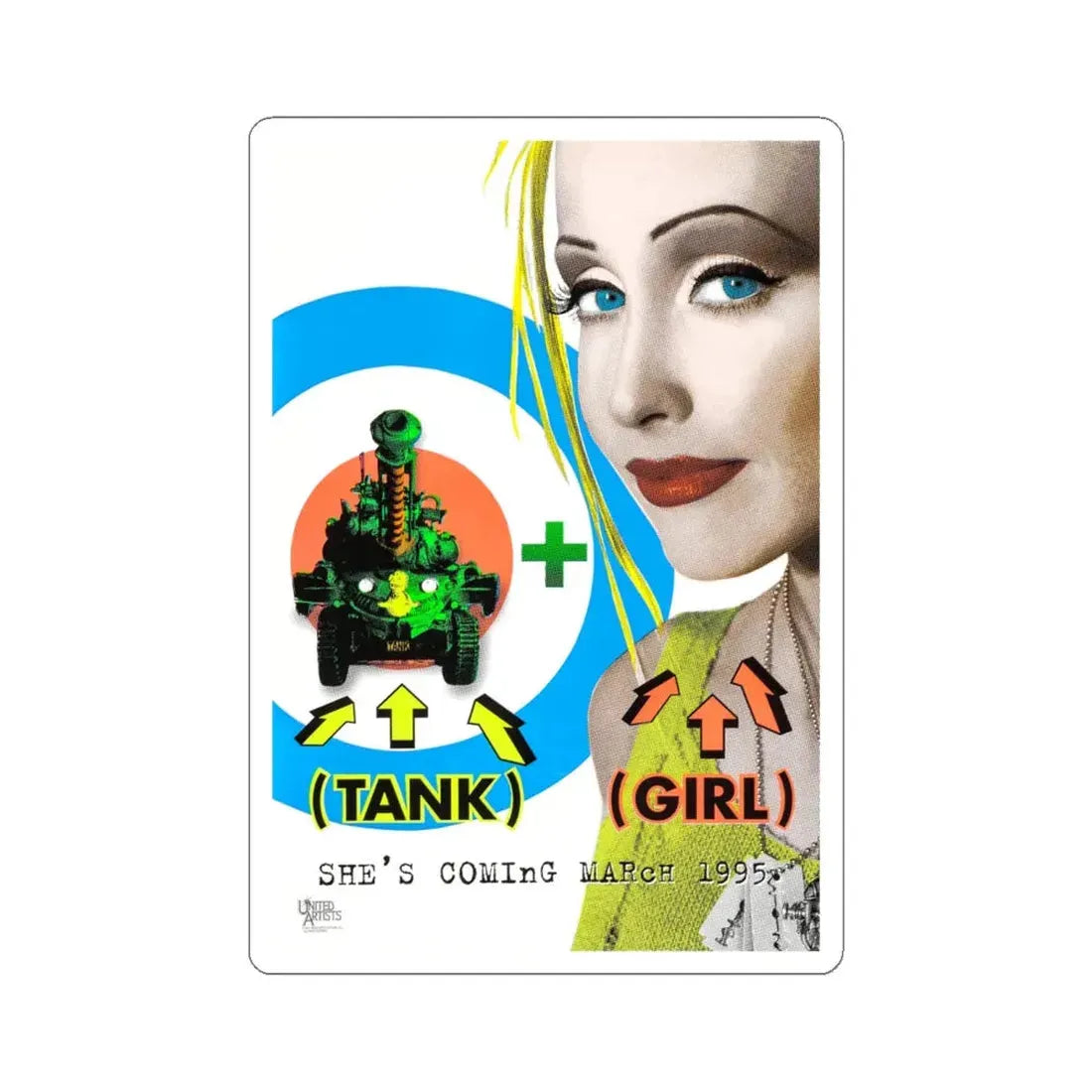 Tank Girl 1995 Movie Poster - STICKER Vinyl Kiss-Cut Decal 6 Inch White - The Sticker Space