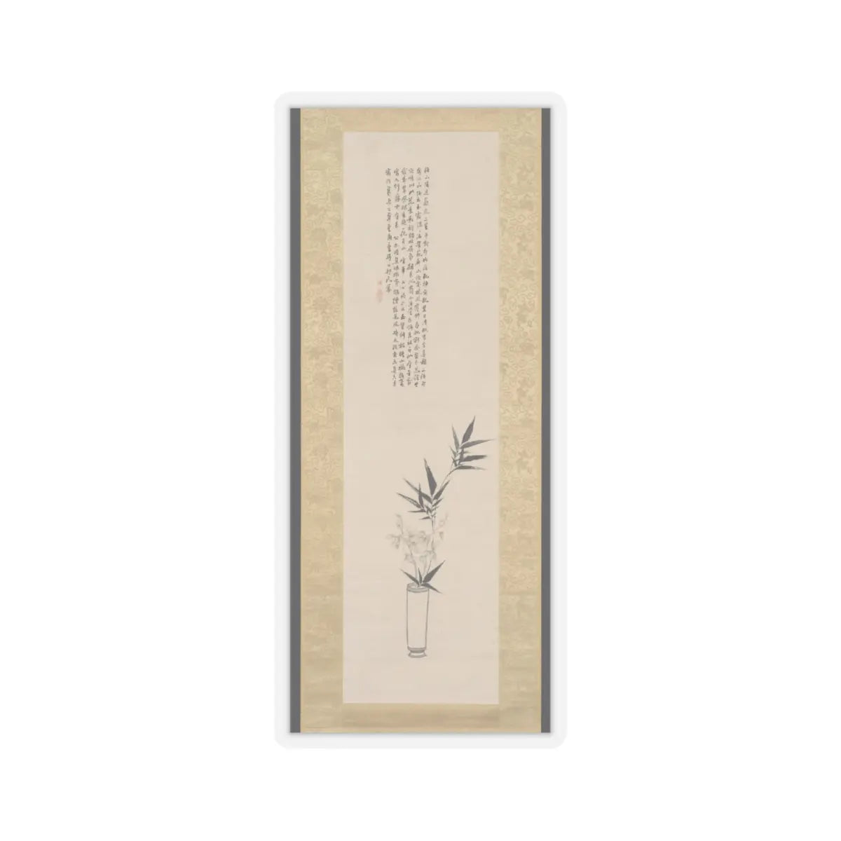 Tanomura Chikuden - Orchid and Bamboo in a Vase - 1823 v1 - STICKER Vinyl Kiss-Cut Decal