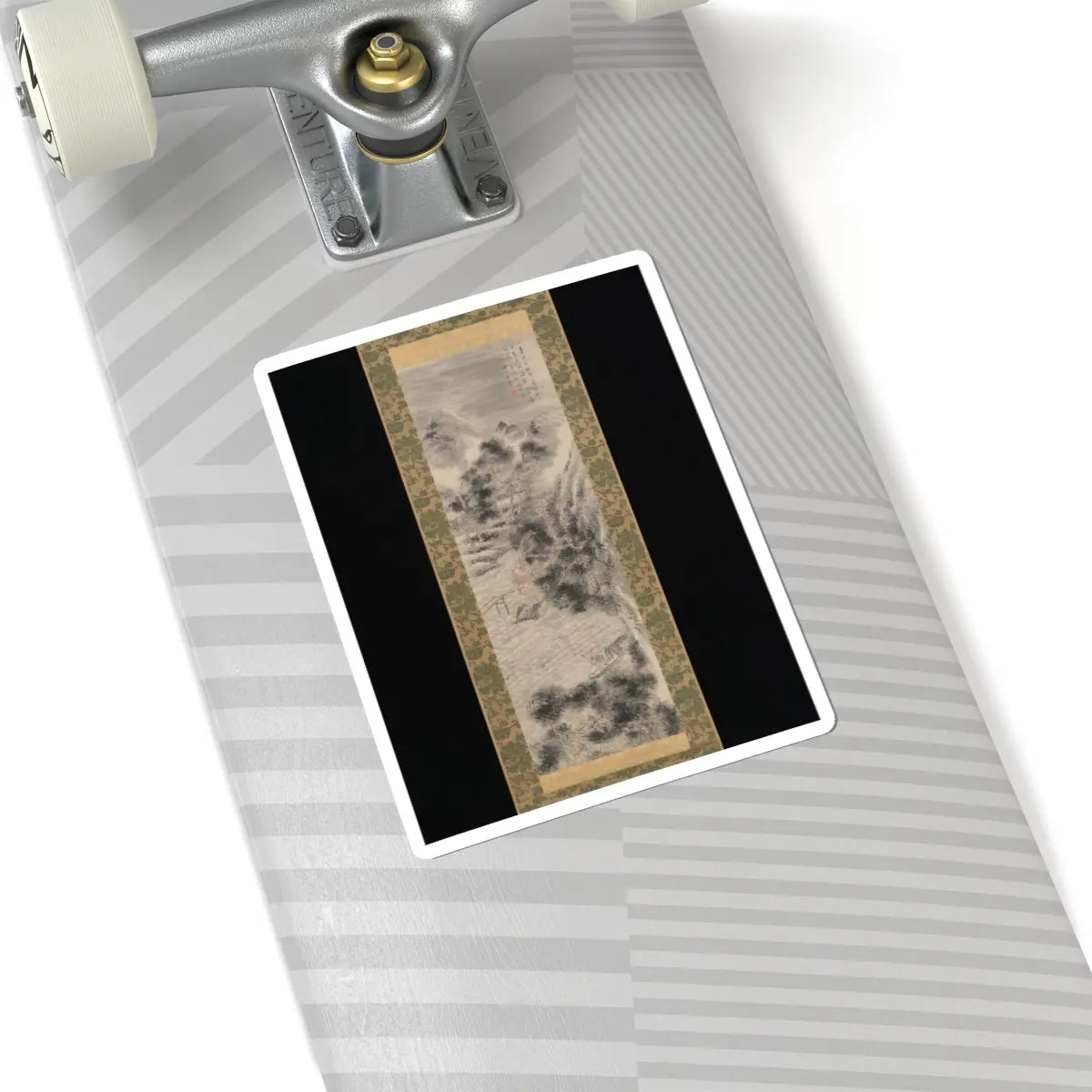 Tanomura Chikuden - Rainstorm over a River Village - late 18th–early 19th century v1 - STICKER Vinyl Kiss-Cut Decal