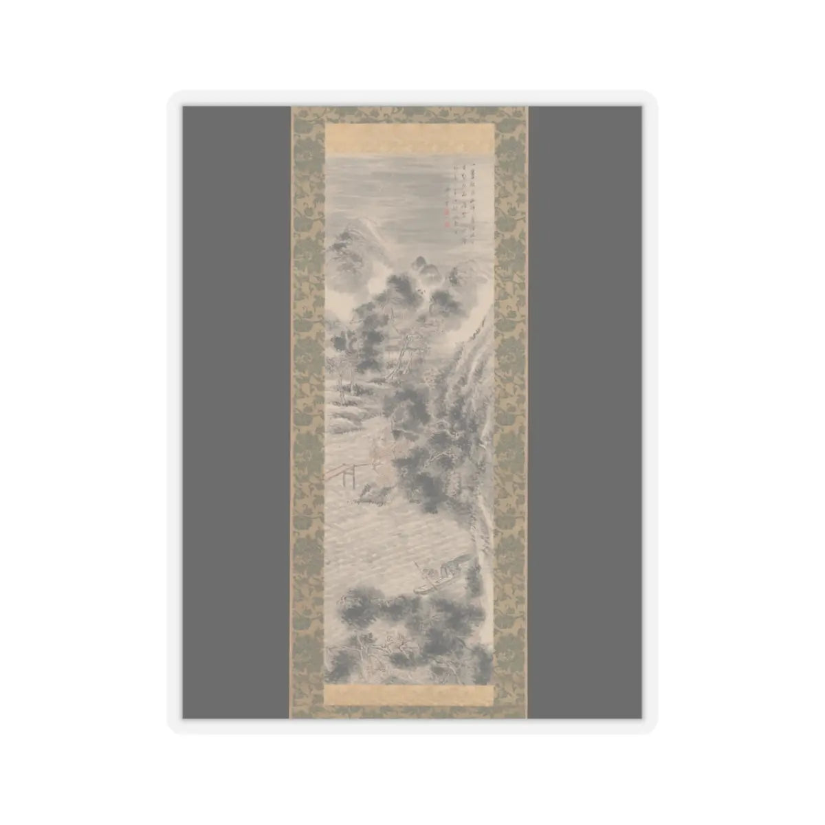 Tanomura Chikuden - Rainstorm over a River Village - late 18th–early 19th century v1 - STICKER Vinyl Kiss-Cut Decal