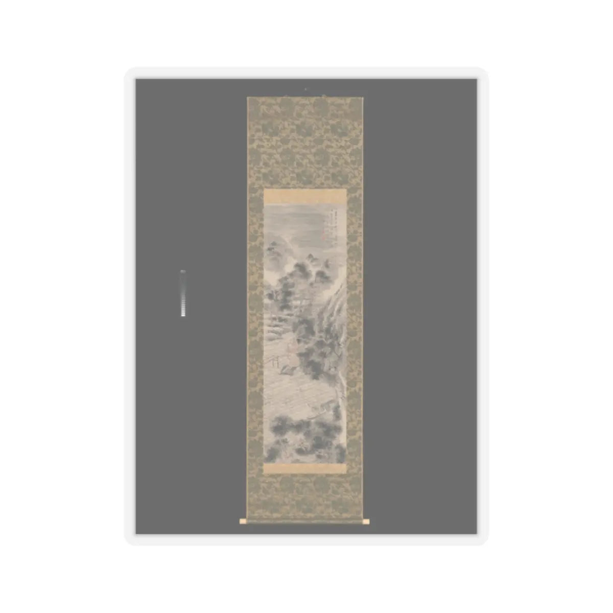 Tanomura Chikuden - Rainstorm over a River Village - late 18th–early 19th century v2 - STICKER Vinyl Kiss-Cut Decal