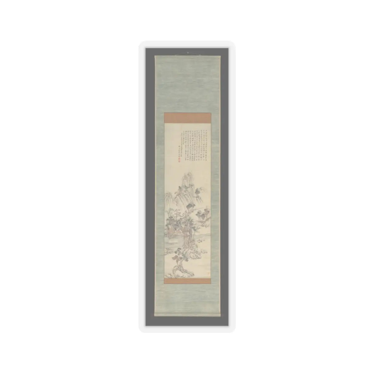 Tanomura Chikuden - Returning to the Mountains, Accompanied by Cranes - dated 1822 v2 - STICKER Vinyl Kiss-Cut Decal