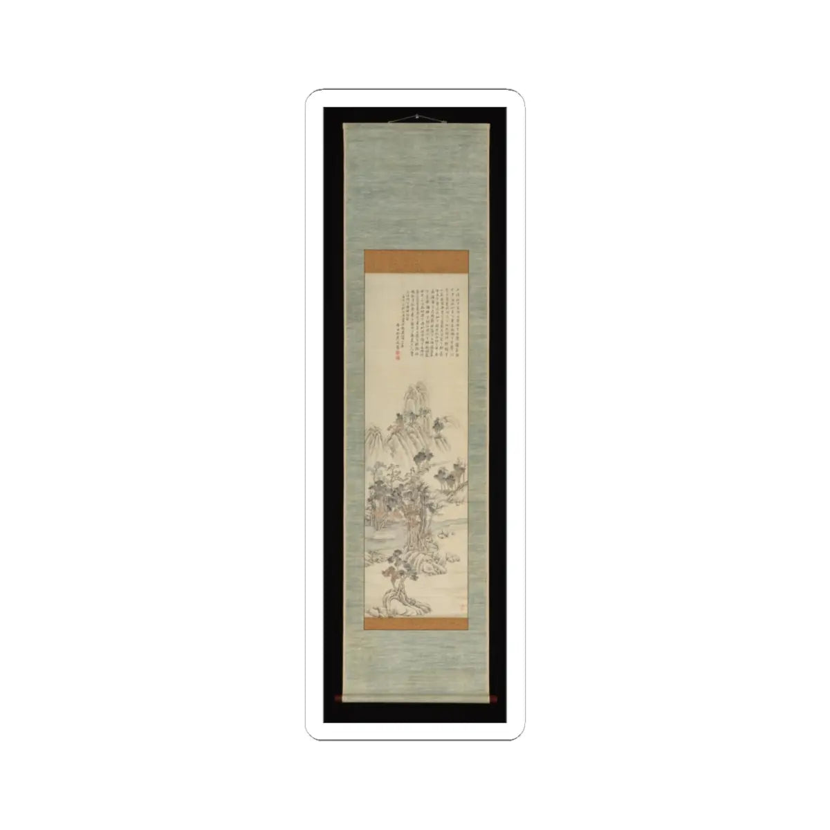 Tanomura Chikuden - Returning to the Mountains, Accompanied by Cranes - dated 1822 v2 - STICKER Vinyl Kiss-Cut Decal