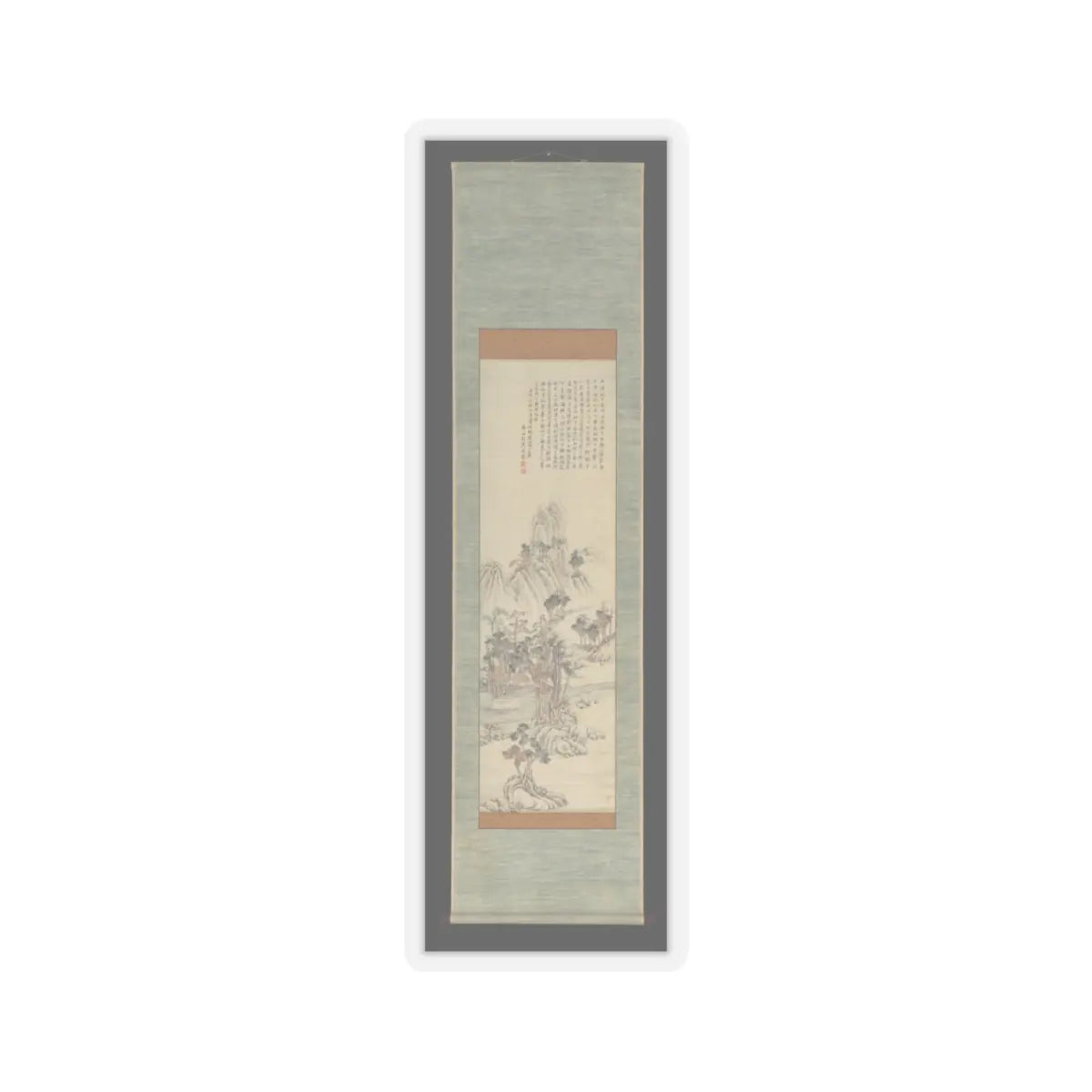 Tanomura Chikuden - Returning to the Mountains, Accompanied by Cranes - dated 1822 v2 - STICKER Vinyl Kiss-Cut Decal