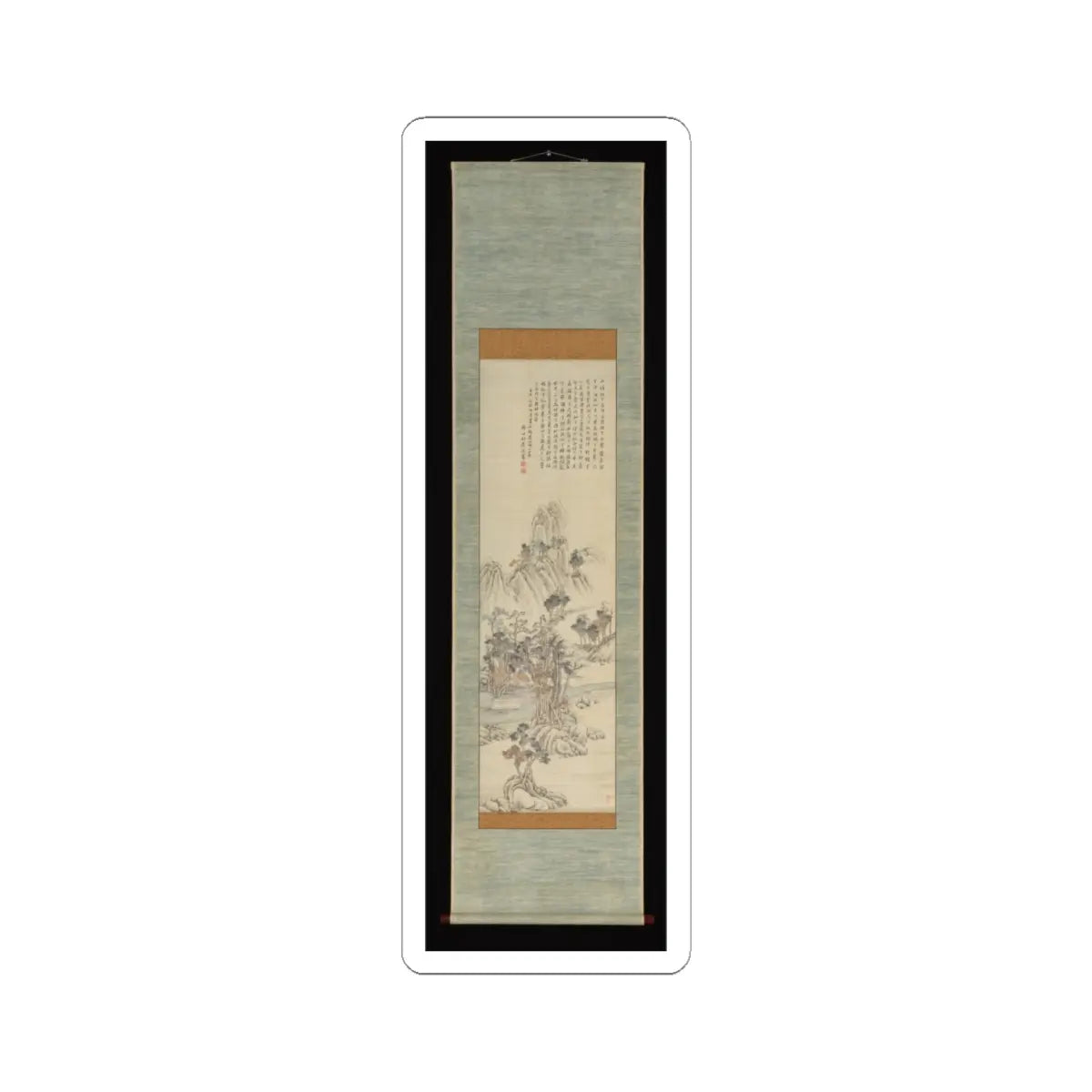 Tanomura Chikuden - Returning to the Mountains, Accompanied by Cranes - dated 1822 v2 - STICKER Vinyl Kiss-Cut Decal