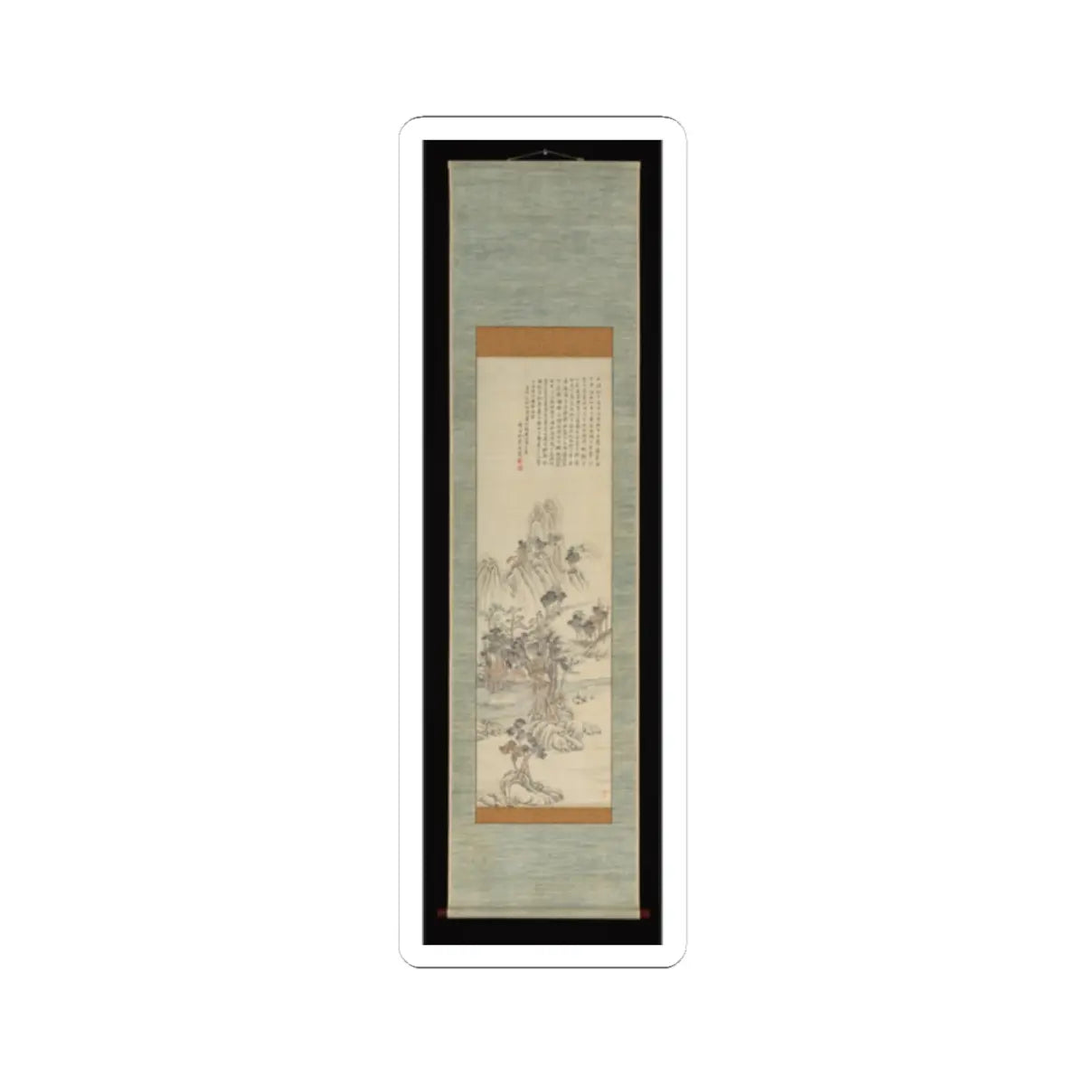 Tanomura Chikuden - Returning to the Mountains, Accompanied by Cranes - dated 1822 v2 - STICKER Vinyl Kiss-Cut Decal