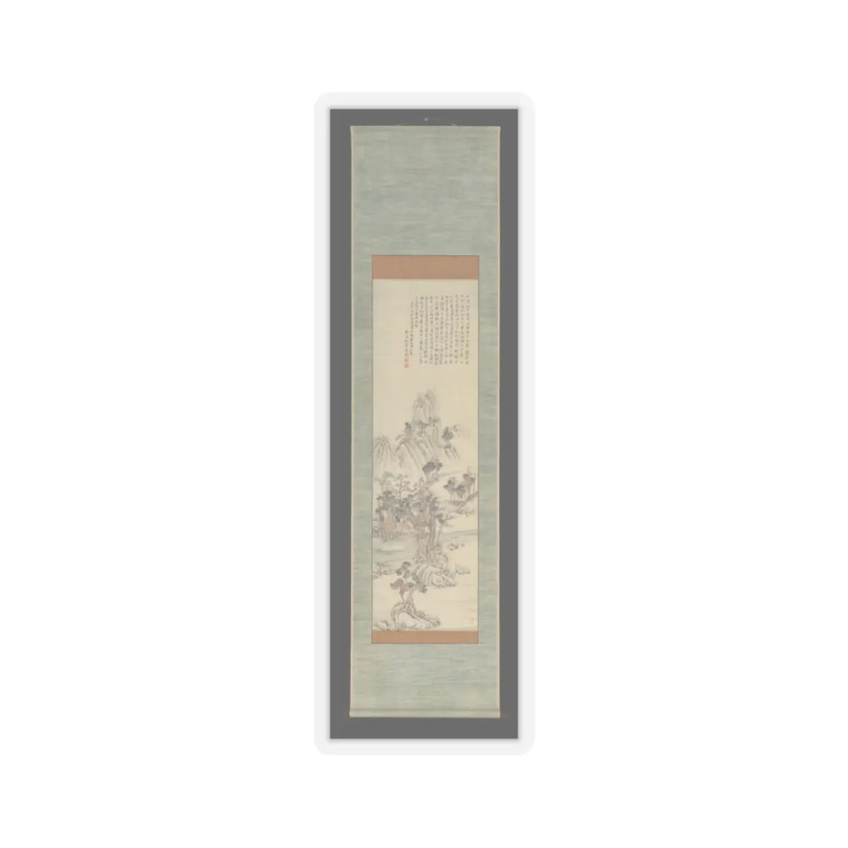 Tanomura Chikuden - Returning to the Mountains, Accompanied by Cranes - dated 1822 v2 - STICKER Vinyl Kiss-Cut Decal