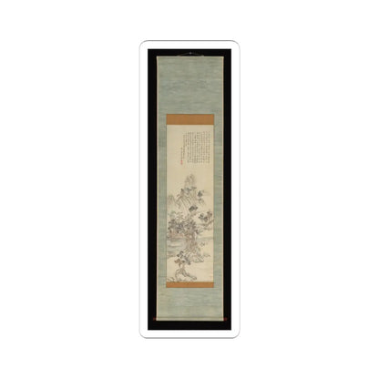 Tanomura Chikuden - Returning to the Mountains, Accompanied by Cranes - dated 1822 v2 - STICKER Vinyl Kiss-Cut Decal