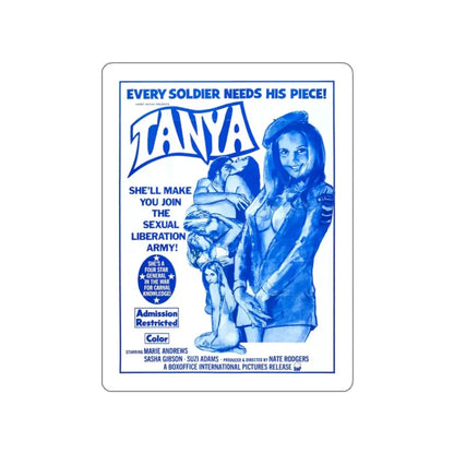 TANYA 1976 Movie Poster STICKER Vinyl Die-Cut Decal 2 Inch - The Sticker Space