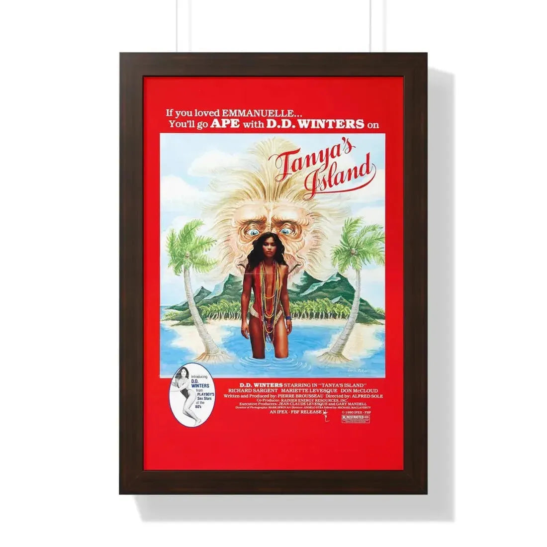 TANYA'S ISLAND 1980 - Framed Movie Poster 16″ x 24″ Walnut - The Sticker Space