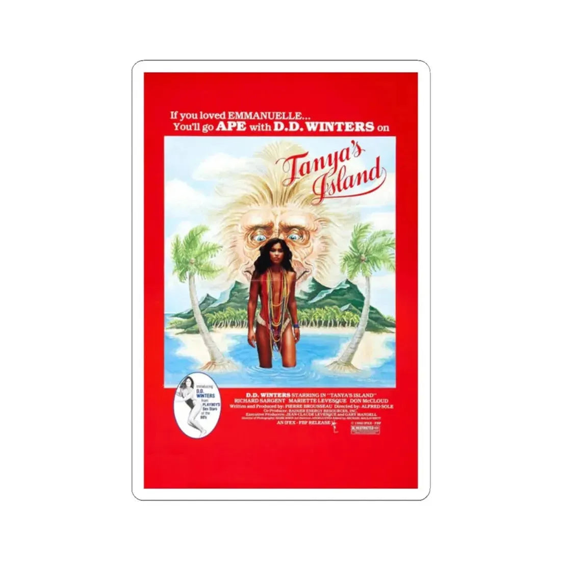 TANYA'S ISLAND 1980 Movie Poster - STICKER Vinyl Kiss-Cut Decal 2 Inch White - The Sticker Space