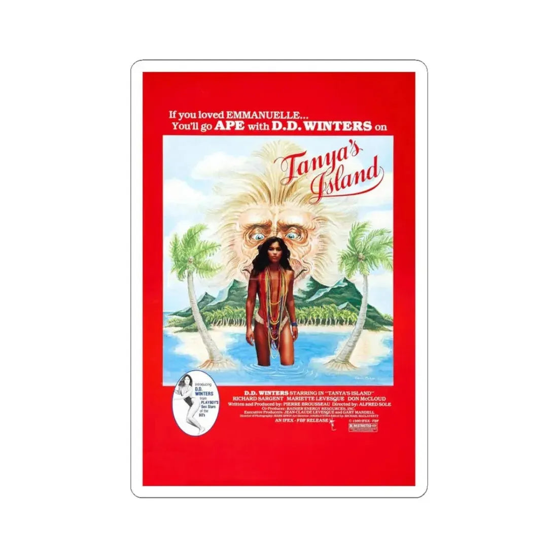 TANYA'S ISLAND 1980 Movie Poster - STICKER Vinyl Kiss-Cut Decal 3 Inch White - The Sticker Space