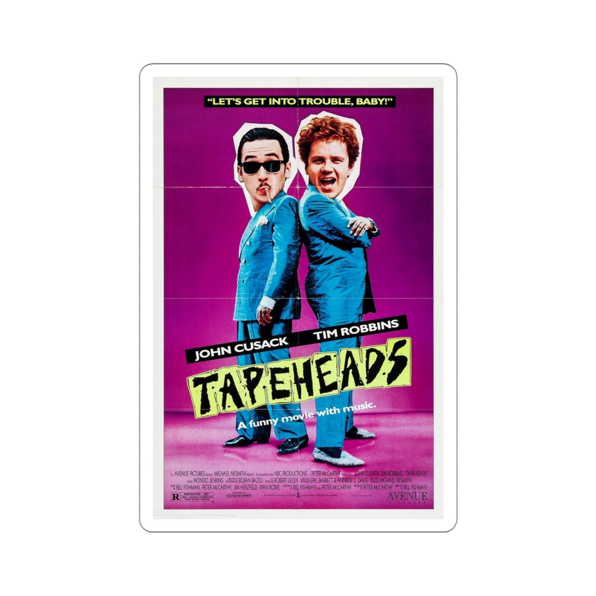 Tapeheads 1988 Movie Poster STICKER Vinyl Die-Cut Decal-4 Inch-The Sticker Space