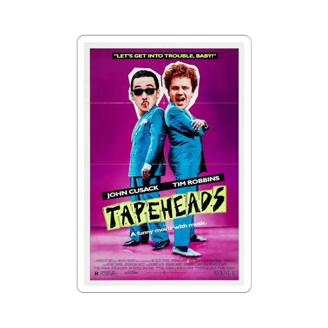 Tapeheads 1988 Movie Poster - STICKER Vinyl Kiss-Cut Decal 6 Inch White - The Sticker Space