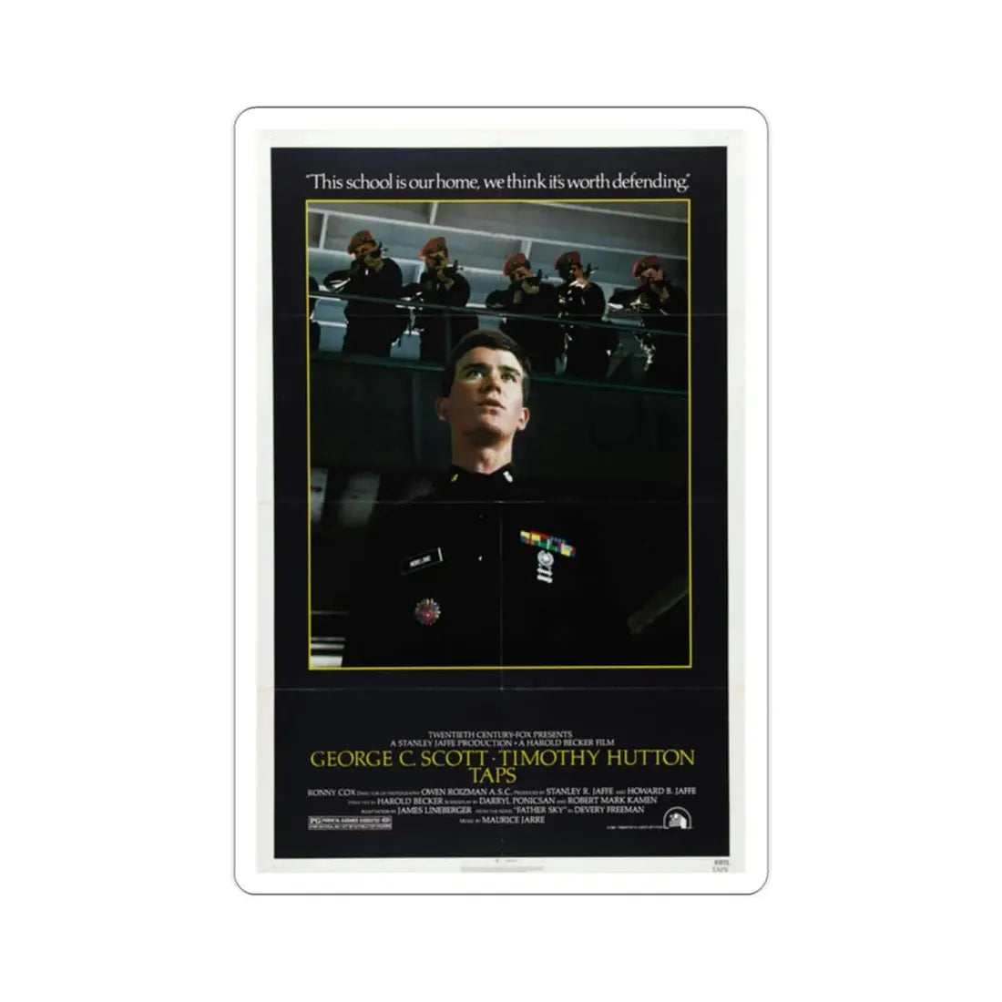 Taps 1981 Movie Poster STICKER Vinyl Die-Cut Decal 2 Inch - The Sticker Space