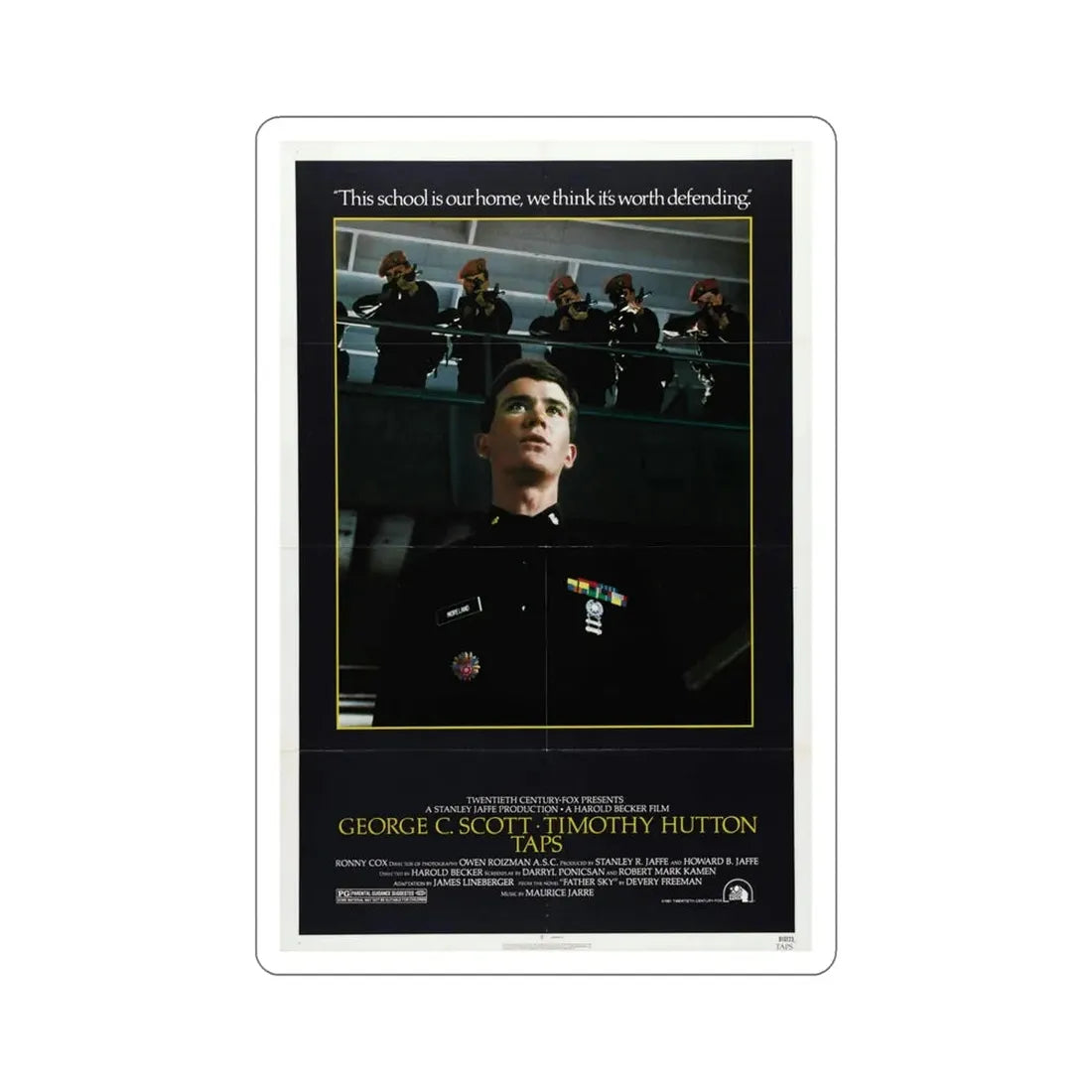 Taps 1981 Movie Poster STICKER Vinyl Die-Cut Decal 5 Inch - The Sticker Space