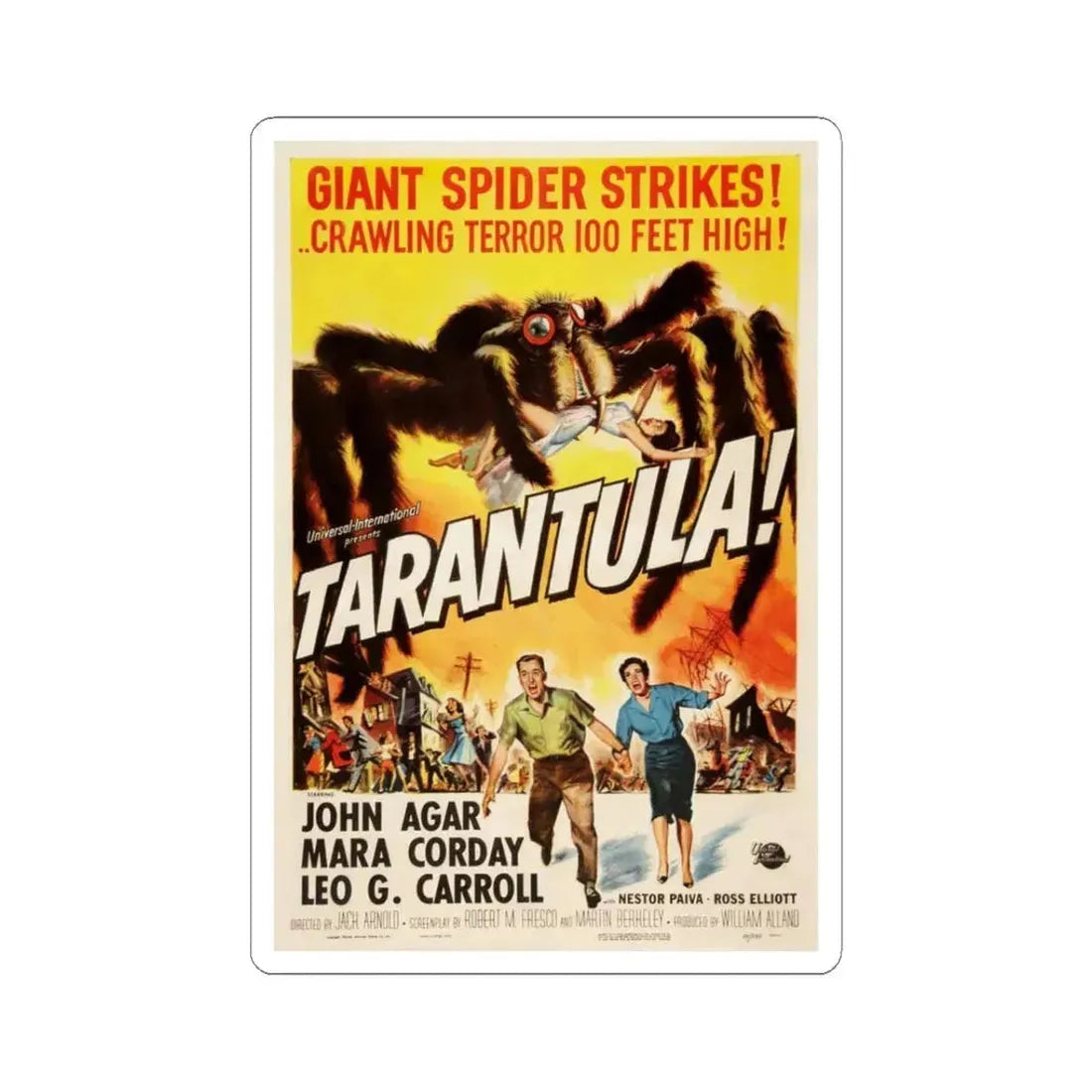 TARANTULA! 1955 Movie Poster - STICKER Vinyl Kiss-Cut Decal 3 Inch White - The Sticker Space