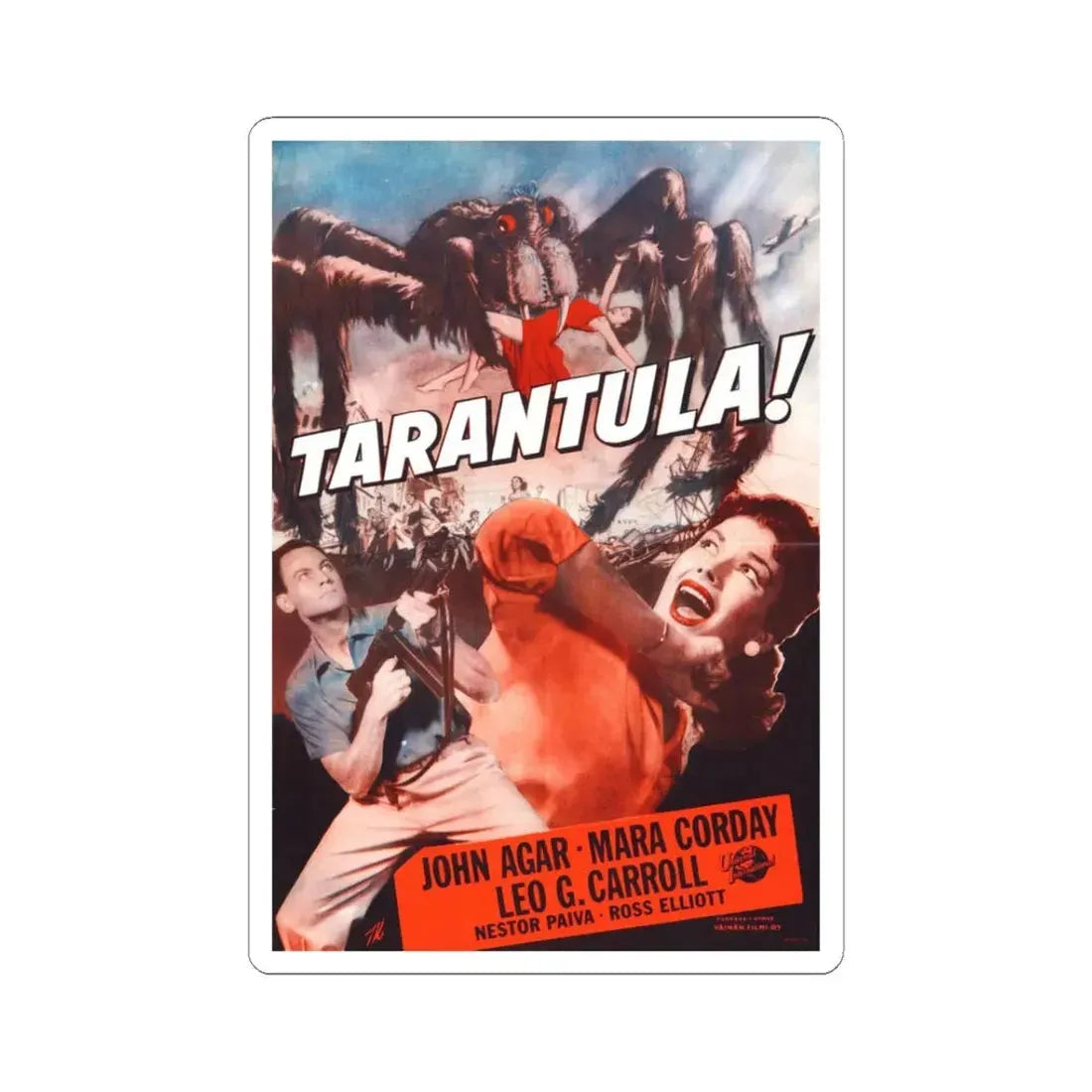 TARANTULA! (2) 1955 Movie Poster - STICKER Vinyl Kiss-Cut Decal 3 Inch White - The Sticker Space