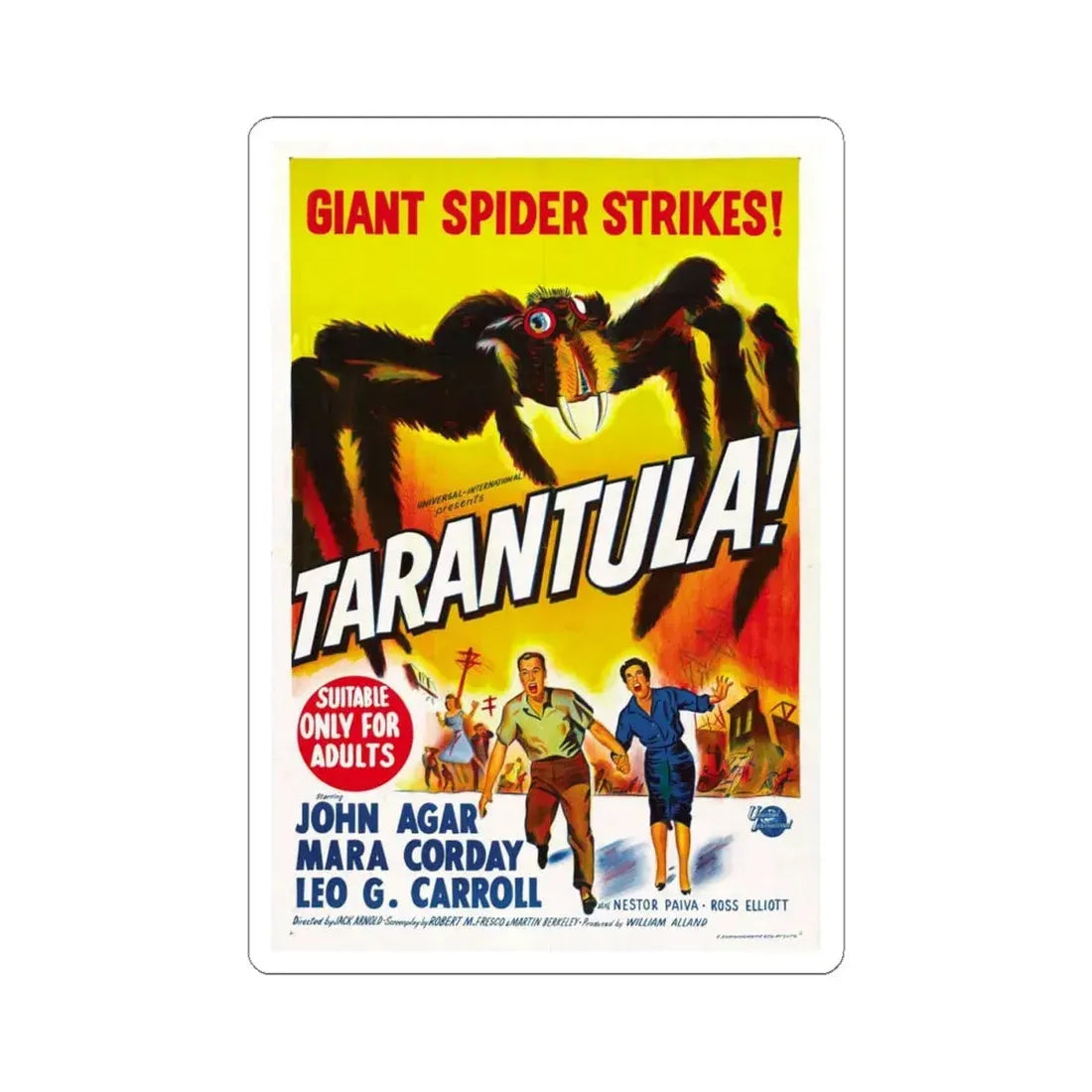 TARANTULA! (4) 1955 Movie Poster - STICKER Vinyl Kiss-Cut Decal 4 Inch White - The Sticker Space