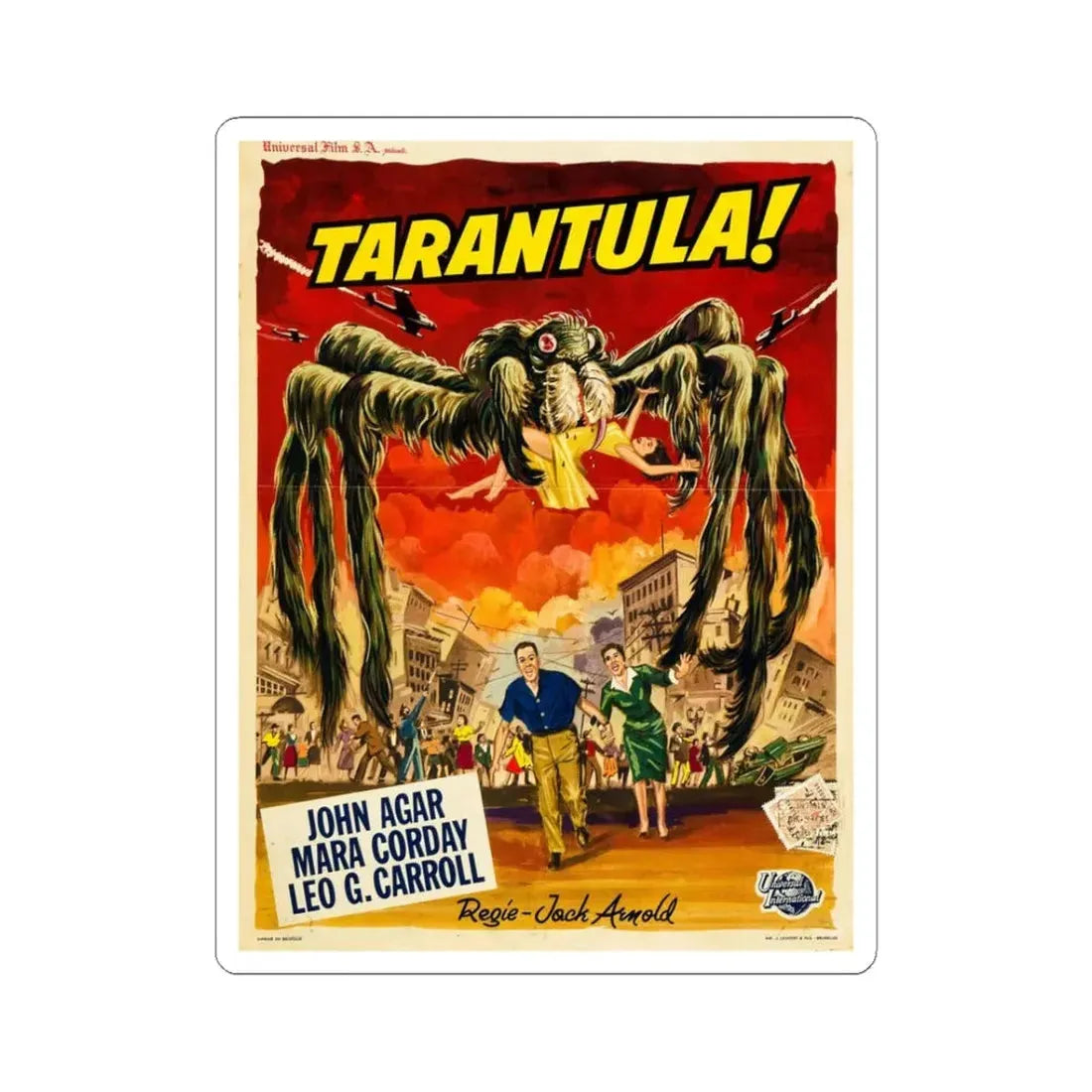 TARANTULA! (BELGIAN) 1955 Movie Poster - STICKER Vinyl Kiss-Cut Decal 3 Inch White - The Sticker Space