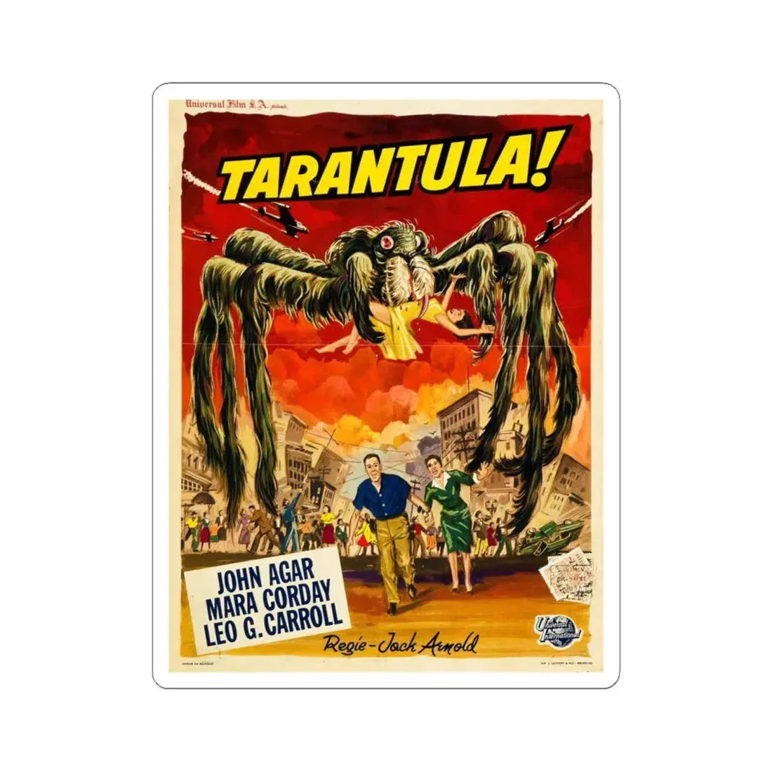 TARANTULA! (BELGIAN) 1955 Movie Poster - STICKER Vinyl Kiss-Cut Decal 4 Inch White - The Sticker Space