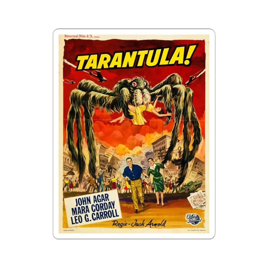 TARANTULA! (BELGIAN) 1955 Movie Poster - STICKER Vinyl Kiss-Cut Decal 6 Inch White - The Sticker Space