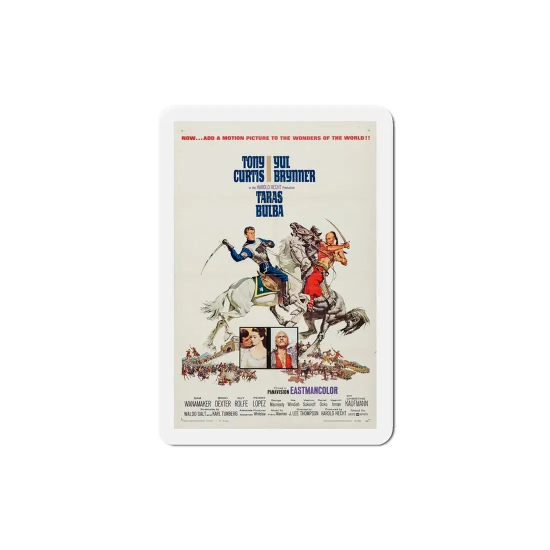 Taras Bulba 1962 Movie Poster Refrigerator Magnet 3 Inch - The Sticker Space