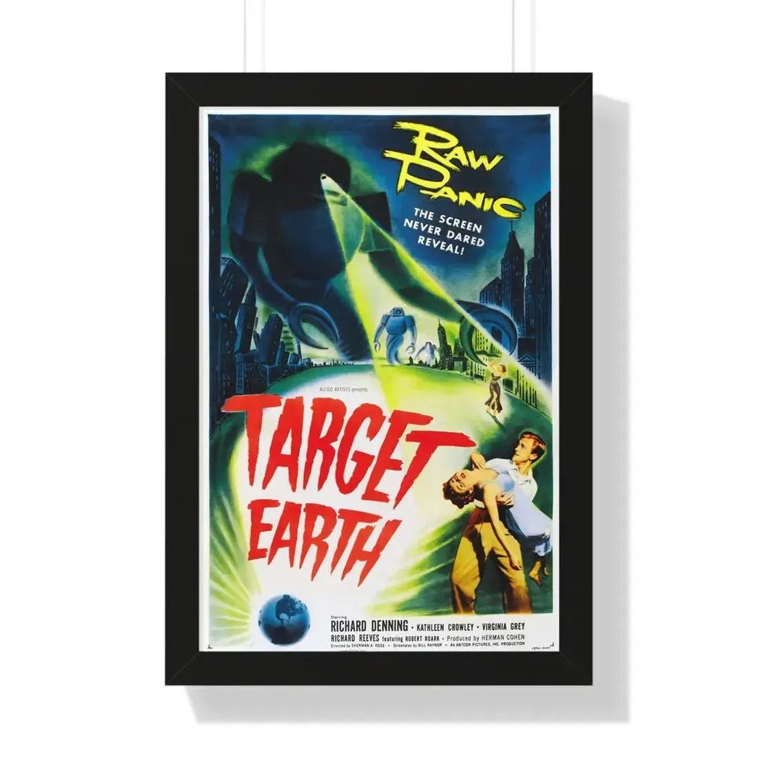 TARGET EARTH 1954 - Framed Movie Poster 16″ x 24″ Black - The Sticker Space