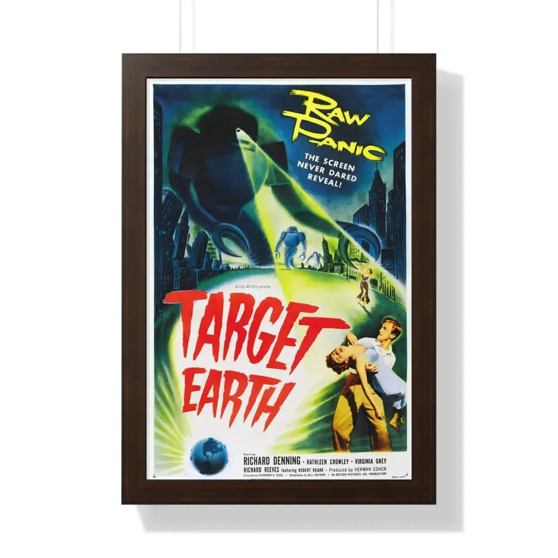 TARGET EARTH 1954 - Framed Movie Poster 16″ x 24″ Walnut - The Sticker Space