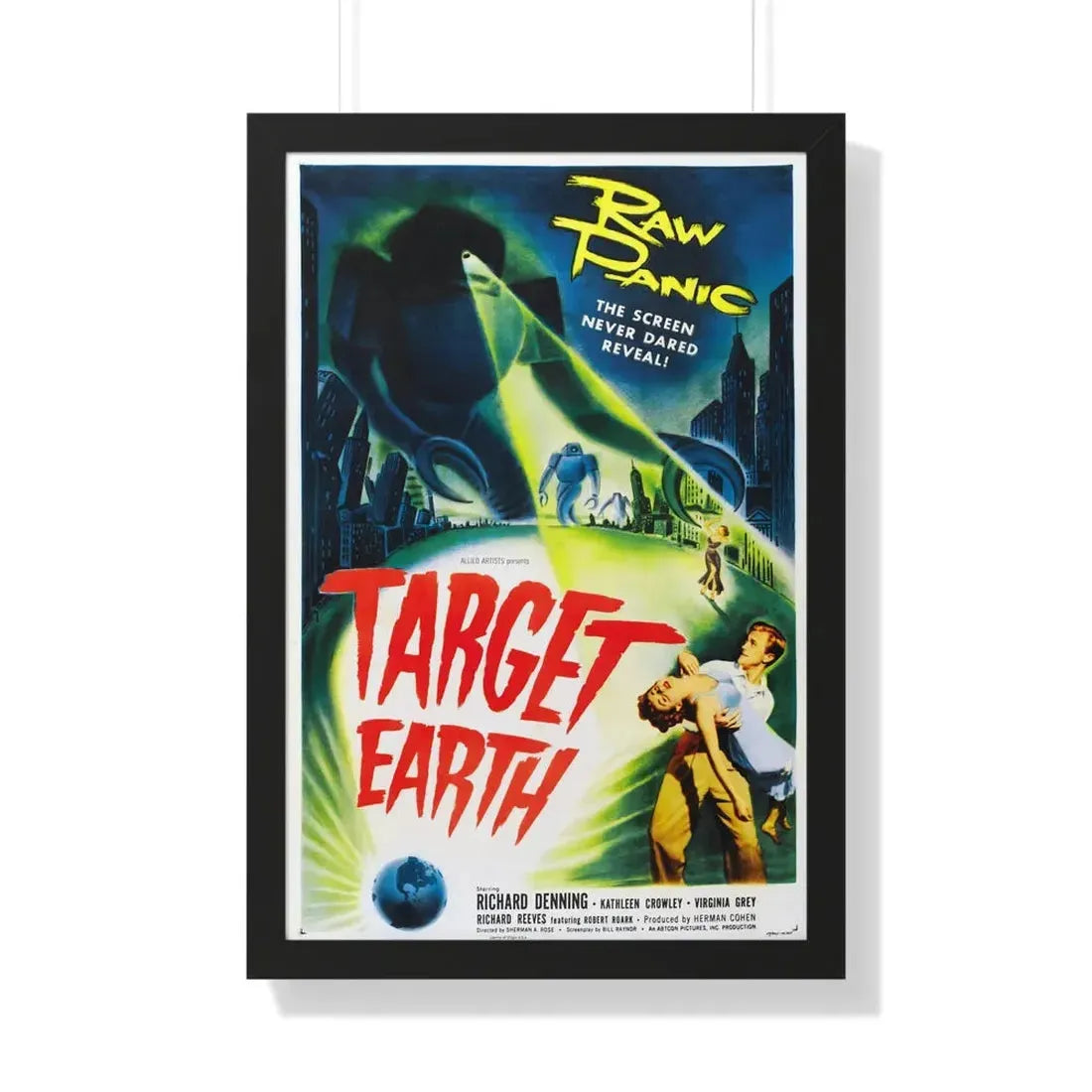 TARGET EARTH 1954 - Framed Movie Poster 20" x 30" Black - The Sticker Space