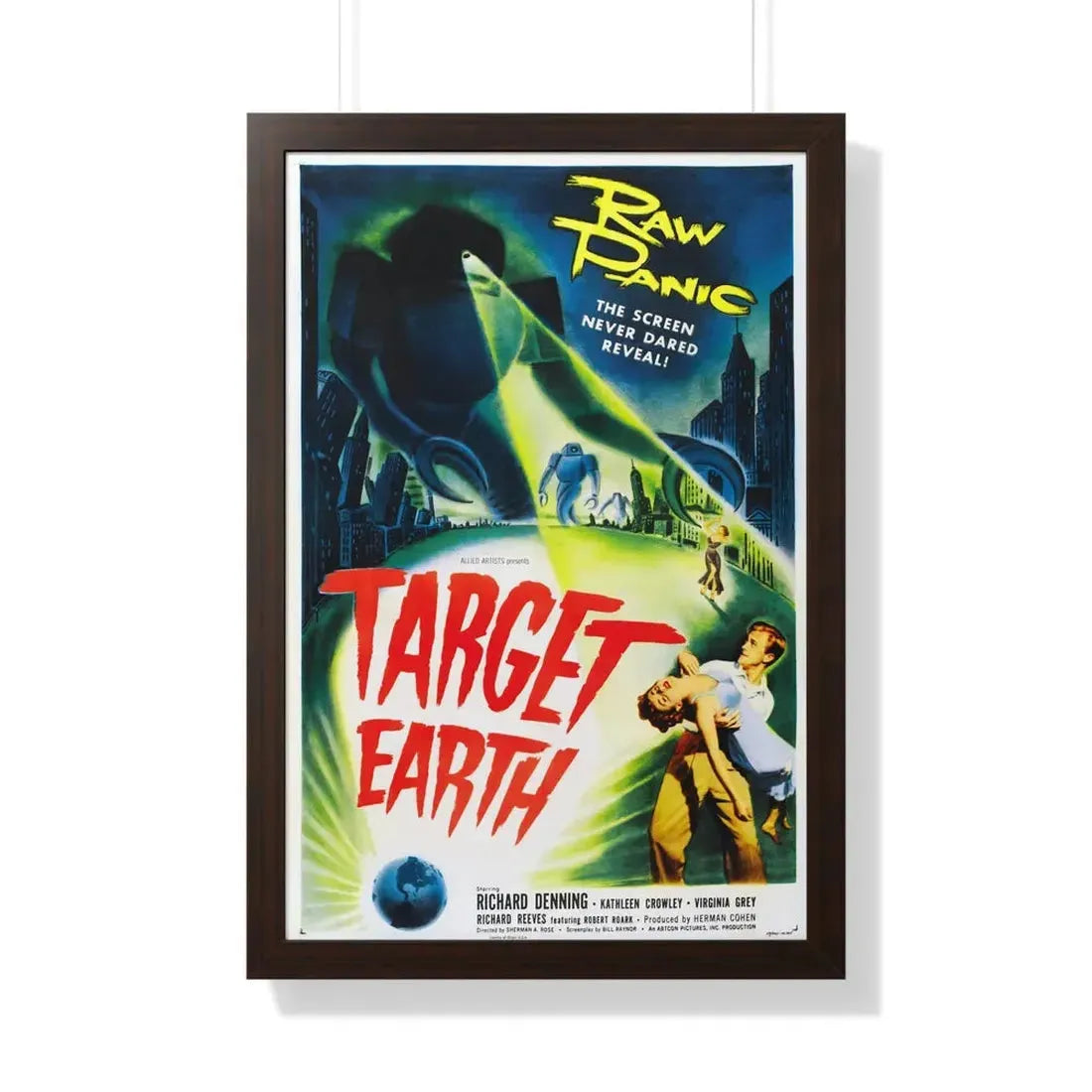 TARGET EARTH 1954 - Framed Movie Poster 20" x 30" Walnut - The Sticker Space