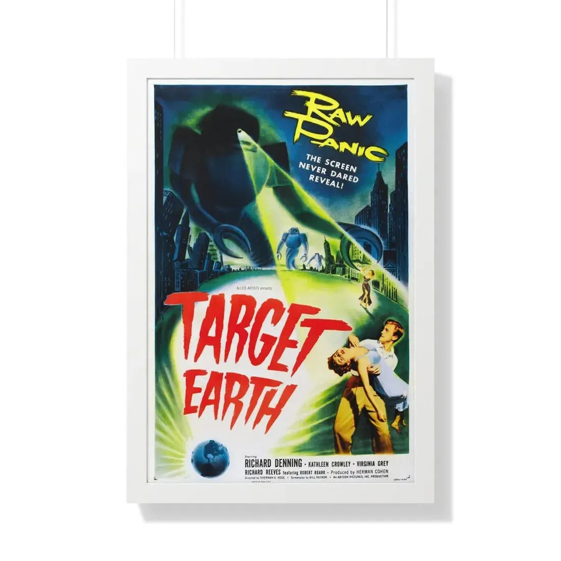 TARGET EARTH 1954 - Framed Movie Poster 20" x 30" White - The Sticker Space