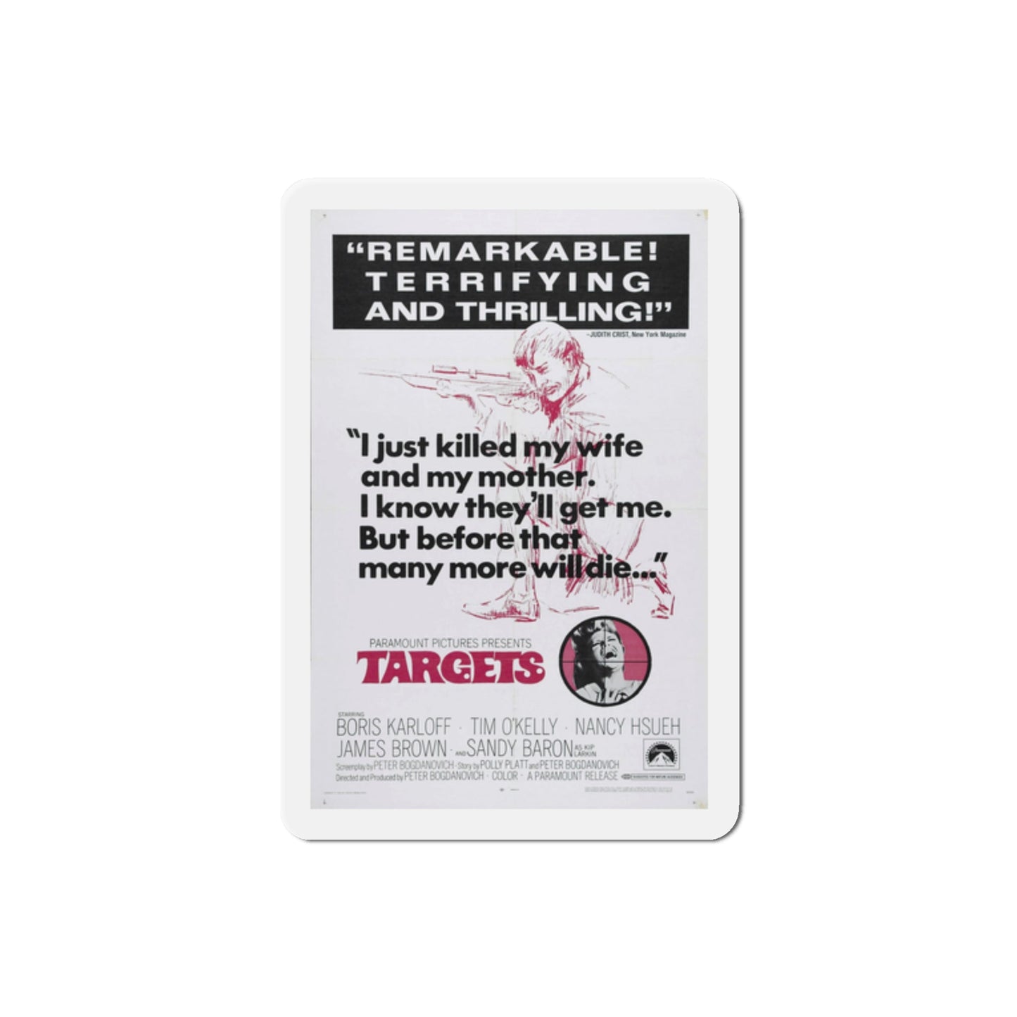 Targets 1968 Movie Poster Die-Cut Magnet-2 Inch-The Sticker Space