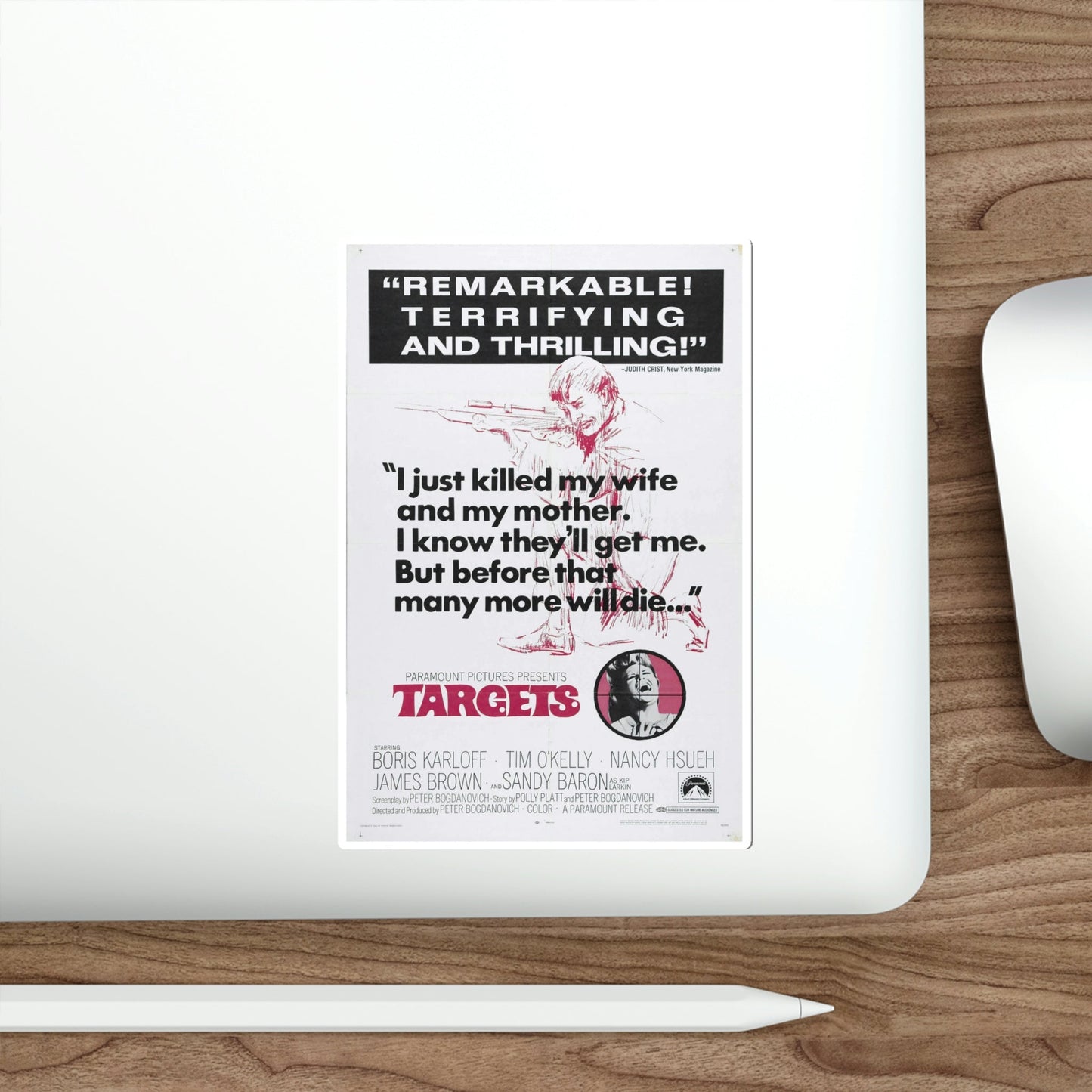 Targets 1968 Movie Poster STICKER Vinyl Die-Cut Decal-The Sticker Space