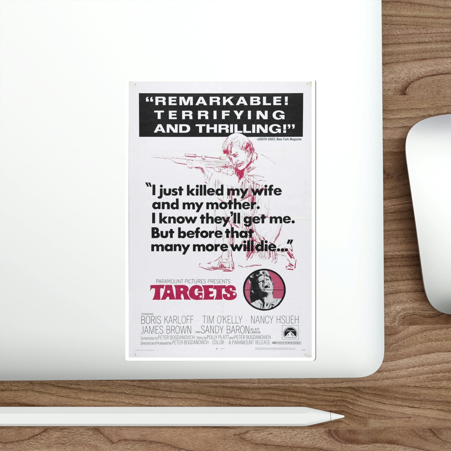 Targets 1968 Movie Poster STICKER Vinyl Die-Cut Decal-The Sticker Space