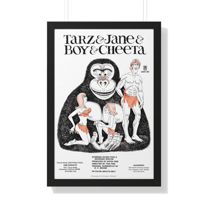 TARZ & BOY & JANE & CHEETAH 1975 - Framed Movie Poster-20" x 30"-The Sticker Space