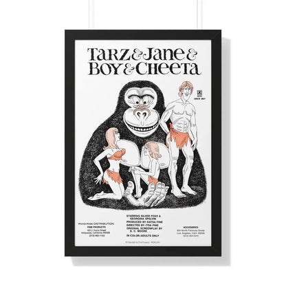 TARZ & BOY & JANE & CHEETAH 1975 - Framed Movie Poster 20" x 30" Black - The Sticker Space