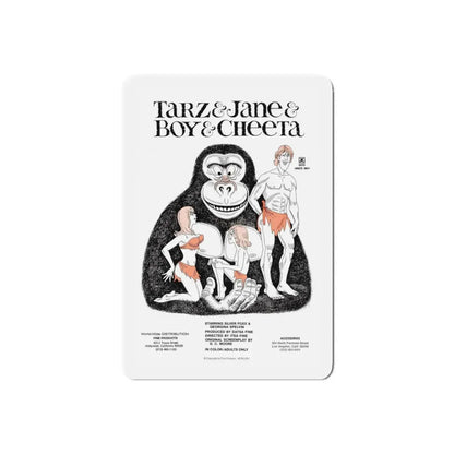 TARZ & BOY & JANE & CHEETAH 1975 Movie Poster - Refrigerator Magnet 6 Inch Die-Cut - The Sticker Space